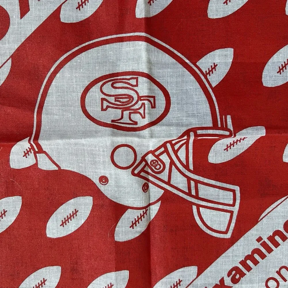 Vintage The Examiner KGO AM 810 San Francisco 49ers Fans Bandana Scarf New White